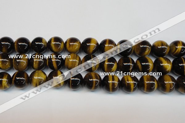 CTE1246 15.5 inches 14mm round AA grade yellow tiger eye beads