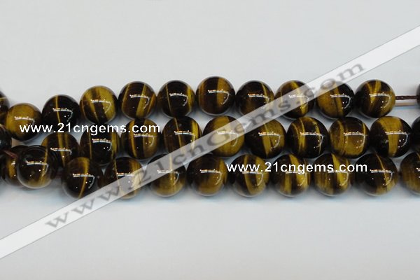 CTE1253 15.5 inches 12mm round AAA grade yellow tiger eye beads