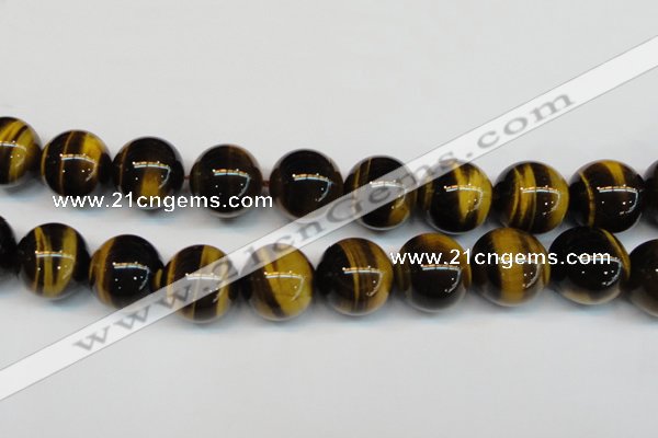 CTE1254 15.5 inches 14mm round AAA grade yellow tiger eye beads