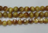 CTE127 15.5 inches 6mm round yellow tiger eye gemstone beads