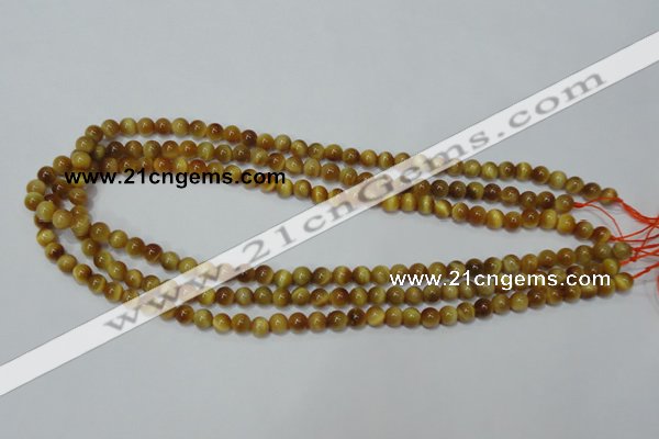 CTE127 15.5 inches 6mm round yellow tiger eye gemstone beads