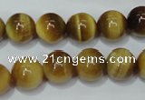 CTE130 15.5 inches 12mm round yellow tiger eye gemstone beads