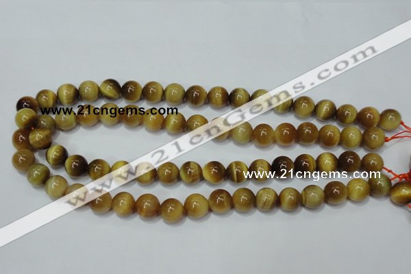 CTE130 15.5 inches 12mm round yellow tiger eye gemstone beads