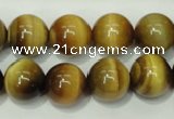 CTE131 15.5 inches 14mm round yellow tiger eye gemstone beads