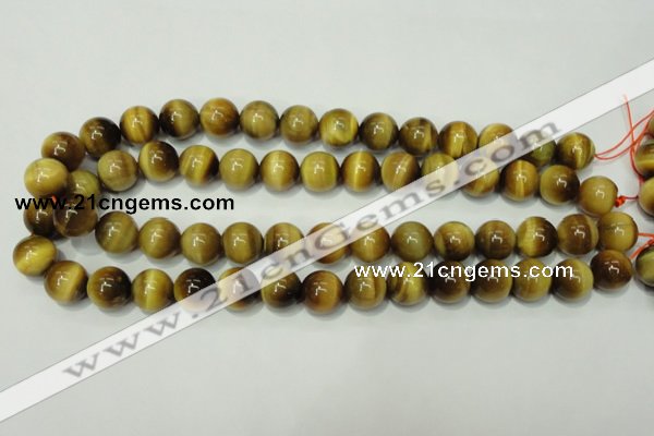 CTE131 15.5 inches 14mm round yellow tiger eye gemstone beads