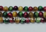 CTE132 15.5 inches 6mm round dyed tiger eye gemstone beads