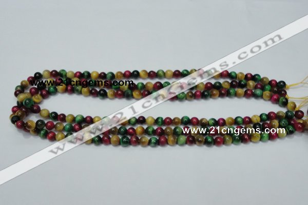 CTE132 15.5 inches 6mm round dyed tiger eye gemstone beads