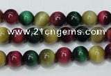 CTE133 15.5 inches 8mm round dyed tiger eye gemstone beads