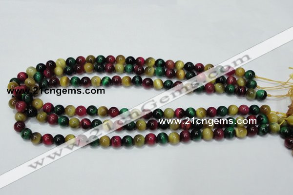 CTE133 15.5 inches 8mm round dyed tiger eye gemstone beads