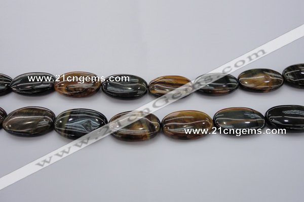 CTE1368 15.5 inches 30*40mm oval yellow & blue tiger eye beads