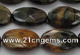 CTE1373 15.5 inches 18*25mm faceted oval yellow & blue tiger eye beads