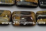 CTE1380 15.5 inches 15*20mm rectangle yellow & blue tiger eye beads