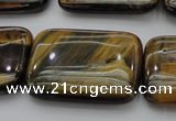 CTE1382 15.5 inches 22*30mm rectangle yellow & blue tiger eye beads