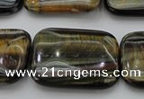 CTE1383 15.5 inches 25*35mm rectangle yellow & blue tiger eye beads