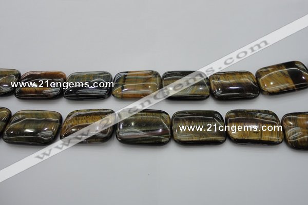 CTE1384 15.5 inches 30*40mm rectangle yellow & blue tiger eye beads