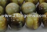 CTE1447 15.5 inches 18mm round golden & blue tiger eye beads