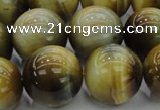 CTE1448 15.5 inches 20mm round golden & blue tiger eye beads