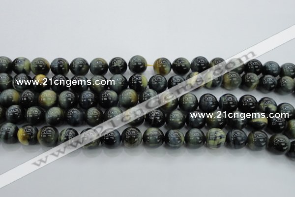 CTE1451 15.5 inches 6mm round golden & blue tiger eye beads