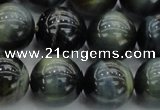 CTE1453 15.5 inches 10mm round golden & blue tiger eye beads