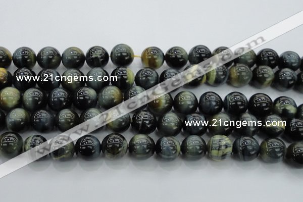 CTE1453 15.5 inches 10mm round golden & blue tiger eye beads