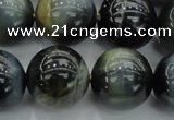 CTE1455 15.5 inches 14mm round golden & blue tiger eye beads