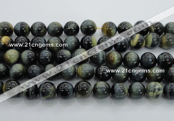 CTE1458 15.5 inches 20mm round golden & blue tiger eye beads