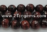 CTE1460 15.5 inches 4mm faceted round red tiger eye beads