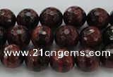 CTE1461 15.5 inches 6mm faceted round red tiger eye beads