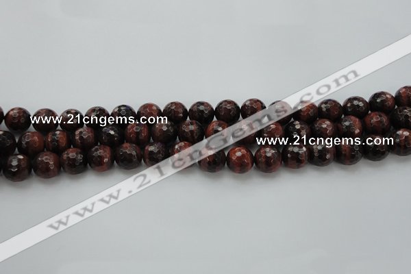 CTE1462 15.5 inches 8mm faceted round red tiger eye beads