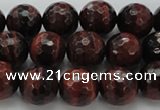 CTE1463 15.5 inches 10mm faceted round red tiger eye beads