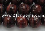 CTE1464 15.5 inches 12mm faceted round red tiger eye beads