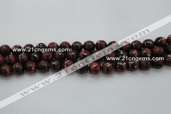 CTE1464 15.5 inches 12mm faceted round red tiger eye beads