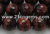 CTE1465 15.5 inches 14mm faceted round red tiger eye beads