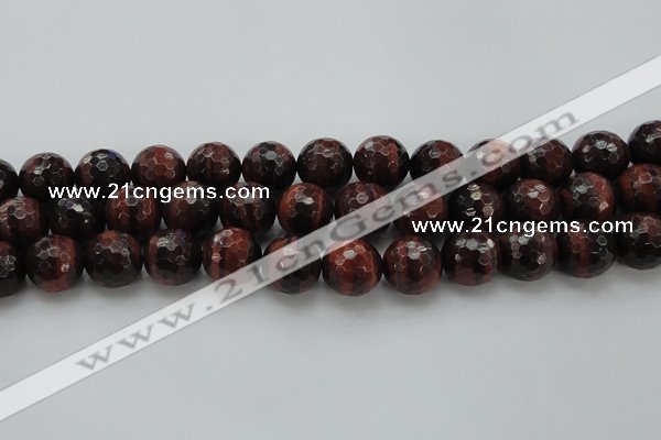 CTE1467 15.5 inches 18mm faceted round red tiger eye beads