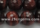 CTE1468 15.5 inches 20mm faceted round red tiger eye beads