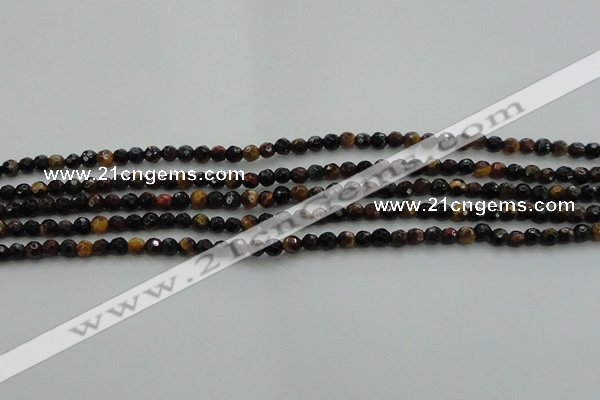 CTE1470 15.5 inches 4mm faceted round mixed tiger eye beads