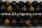 CTE1472 15.5 inches 8mm faceted round mixed tiger eye beads