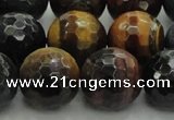 CTE1478 15.5 inches 20mm faceted round mixed tiger eye beads