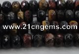 CTE1481 15.5 inches 5*8mm faceted rondelle mixed tiger eye beads