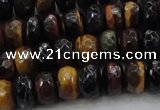 CTE1482 15.5 inches 6*10mm faceted rondelle mixed tiger eye beads