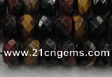 CTE1483 15.5 inches 7*12mm faceted rondelle mixed tiger eye beads