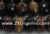 CTE1485 15.5 inches 10*16mm faceted rondelle mixed tiger eye beads