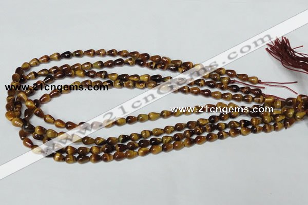 CTE150 15.5 inches 5*8mm teardrop yellow tiger eye gemstone beads