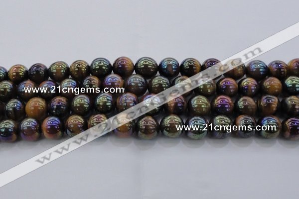 CTE1504 15.5 inches 12mm round AB-color yellow tiger eye beads