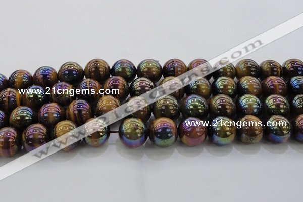 CTE1505 15.5 inches 14mm round AB-color yellow tiger eye beads