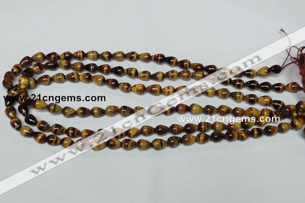 CTE151 15.5 inches 6*9mm teardrop yellow tiger eye gemstone beads