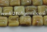 CTE1526 15.5 inches 10*10mm square golden tiger eye beads wholesale