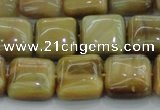 CTE1528 15.5 inches 14*14mm square golden tiger eye beads wholesale