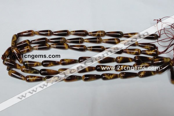 CTE153 15.5 inches 8*22mm teardrop yellow tiger eye gemstone beads