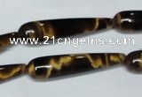 CTE154 15.5 inches 8*35mm teardrop yellow tiger eye gemstone beads